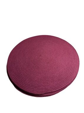 6 Cotton Woven Wine Purple Red Circle Placemats Autumn Cottagecore